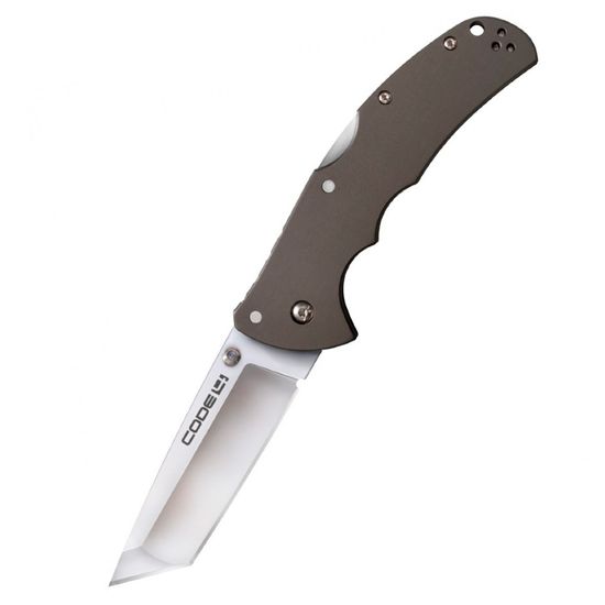 Складной нож Cold Steel 58PT Code-4 Tanto Point Plain c клинком из стали CPM-S35VN, рукоять алюминий