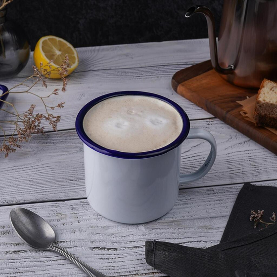 Кружка 510 мл d 10,5 см h9 см Blue Rim эмалированая сталь SUNNEX [1]