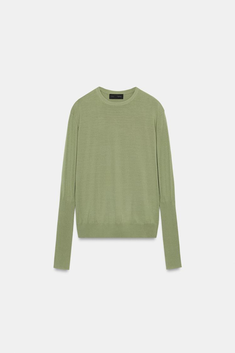 ZARA ТОНКИЙ СВИТЕР, СУХАЯ ЗЕЛЕНЬ