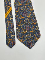 Галстук синий «Животные» Salvatore Ferragamo
