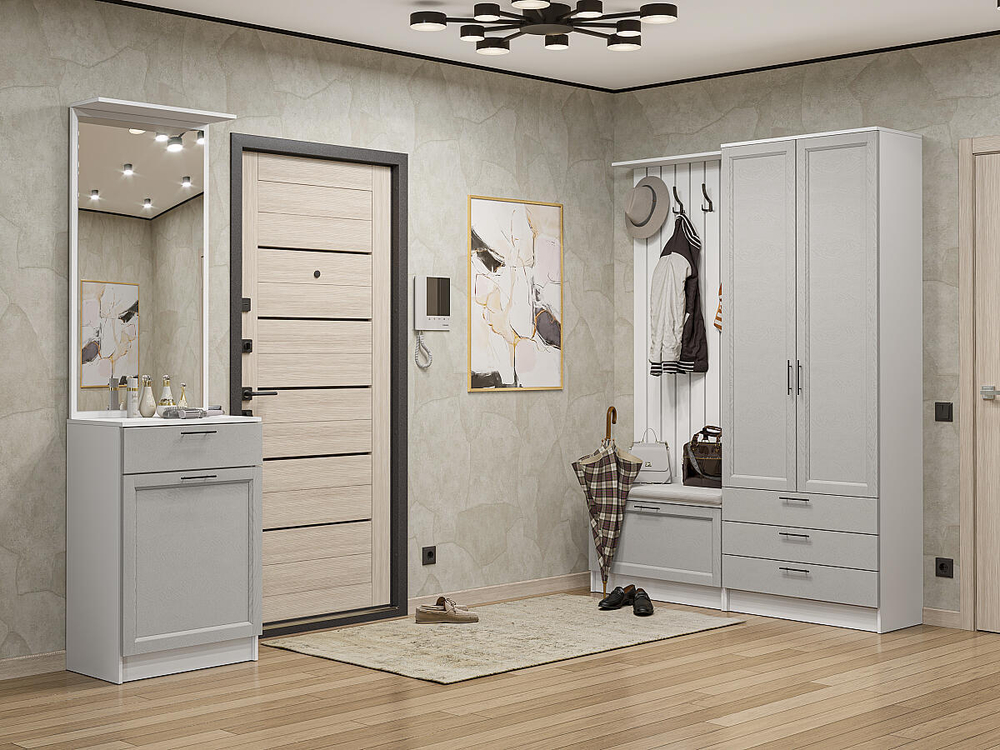 Прихожая Стиль-04 Grey Silkwood Белый