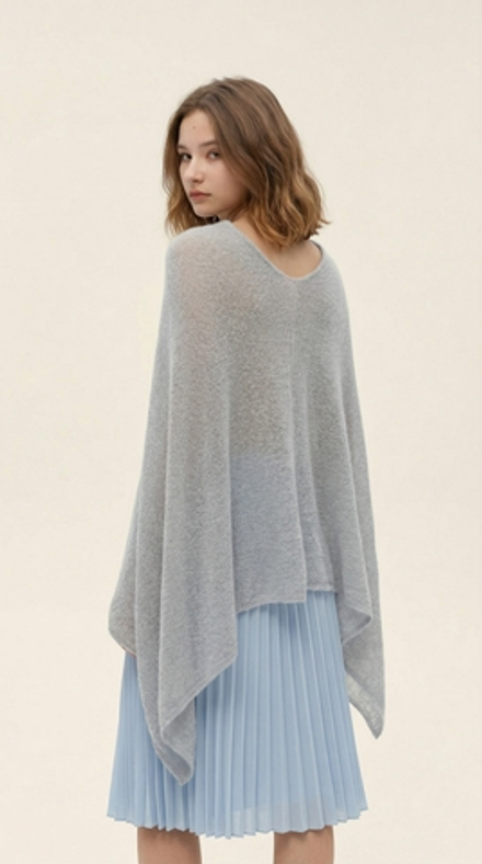 Накидка пуховая Т027-03 серый