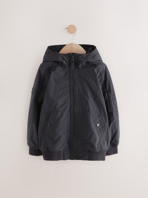 Куртка непромокаемая с капюшоном для мальчика Next E82-314, Черный