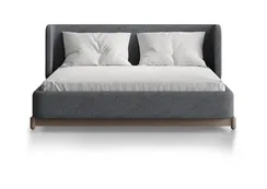 Кровать Basic спальное место 140*200 см (серый, рогожка)