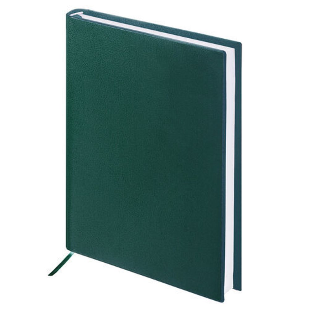 Ежедневник недатированный А5 (138х213 мм) BRAUBERG "Select", балакрон, 160 л., зеленый, 123431