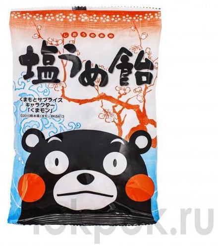 Леденцы со вкусом соленой сливы Kumamon Salt Ume, 90 гр