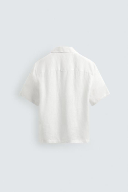 ZARА РУБАШКА RELAXED FIT ИЗ 100% ЛЬНА, БЕЛЫЙ