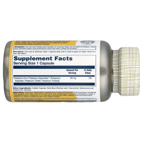 Solaray, калия Asporotate™, 99 мг, 100 капсул
