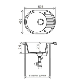 Кухонная мойка Tolero R-122 575x455мм Темно-бежевый №823