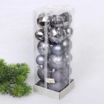 Набор шаров «Winter shine» 6 см + 4 см (24 предмета), Графит