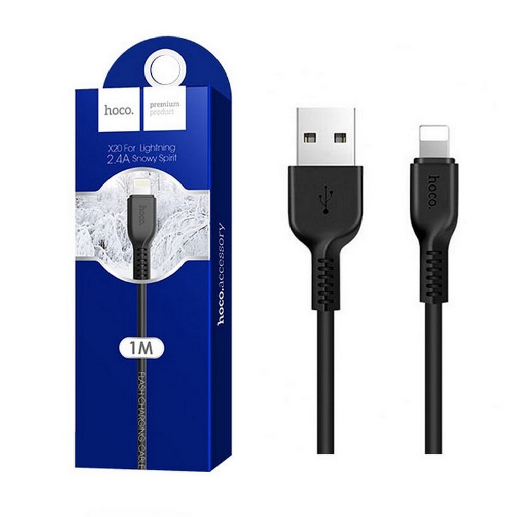 Кабель USB - Lightning HOCO X20 (черный) 1м