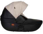 Детская коляска Indigo Mio Eco 3 в 1 с автокреслом Avionaut Cosmo Grey 04 черная кожа+св.бежевая кожа