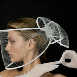 Вуаль белая объемная с бантом