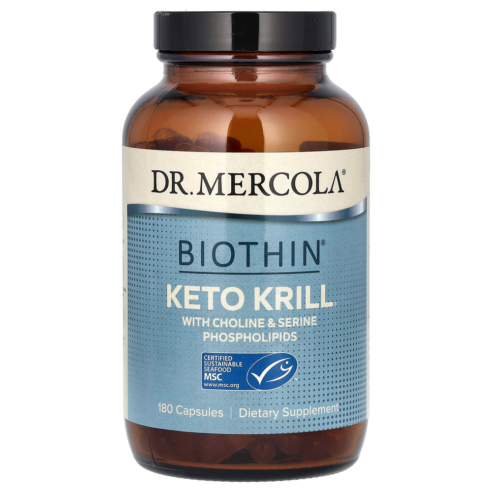 Dr. Mercola, кето-криль с фосфолипидами холина и серина, 180 капсул