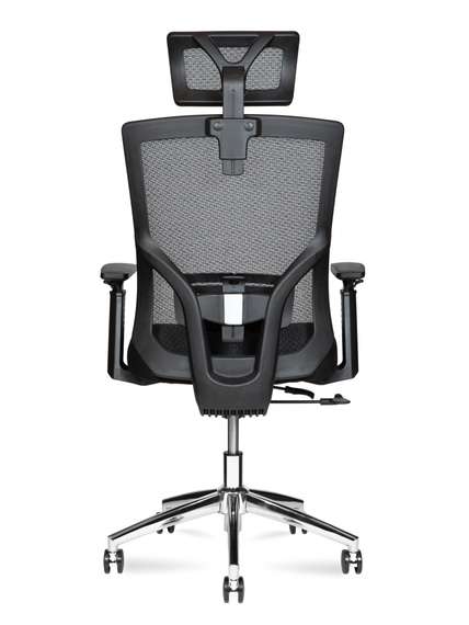 Кресло офисное Гарда SL черный пластик черная сетка черная ткань крестовина хром