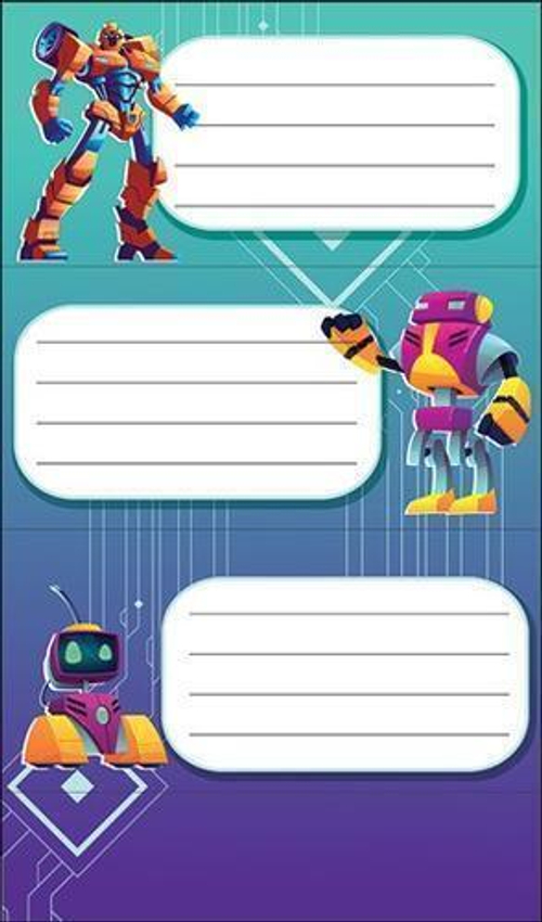 Наклейка 0200875 Наклейка на тетрадь "Роботы" 46022