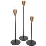 Подсвечники «GRACE» 22 /27/32 см (набор 3 шт), Черный