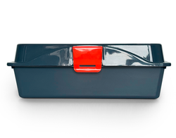 Туалет лоток для кошек ZOOSET с рамкой на защелках 41*30*14 см серый/оранжевый