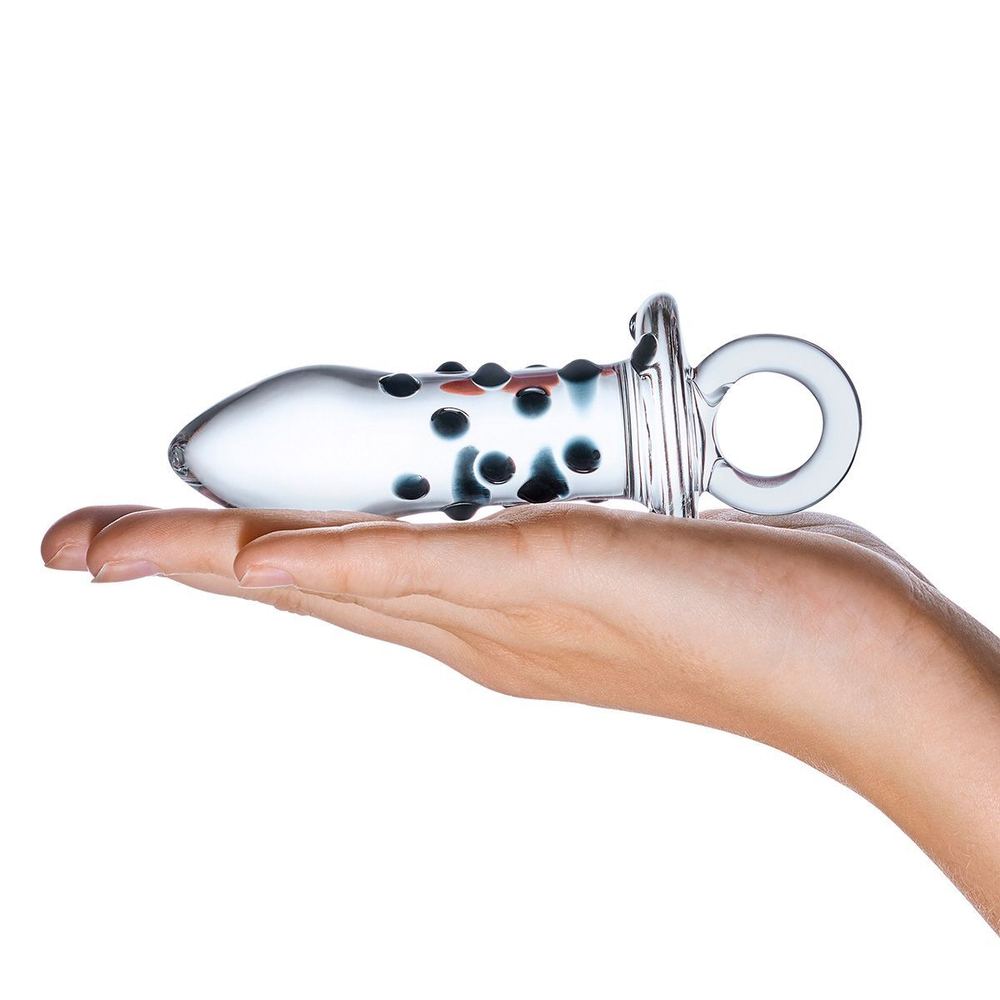 Прозрачная пробка из стекла с черными пупырышками Pacifier (Цвет: прозрачный)