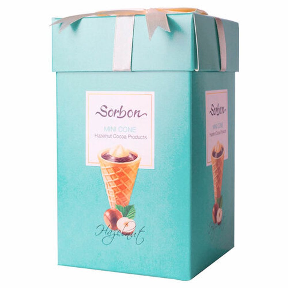 Конфеты мини-рожки в индивидуальной упаковке SORBON "Фундук", 200 г