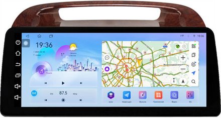 Магнитола Toyota Camry 30 2001-2006 (рамка дерево 1) - FarCar монитор 12.3" 2K QLED на Android 14, TS10, CarPlay, 4G SIM-слот