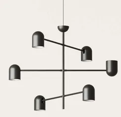 Подвесной светильник Pipe 6L, 84х64 см, черный