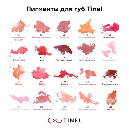 Пигмент для губ, L10 "Малиновый мусс", TINEL