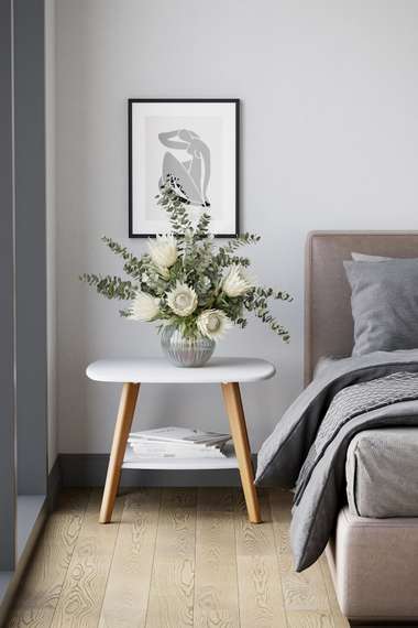 Стол журнальный Хадсон белый/дуб светлый