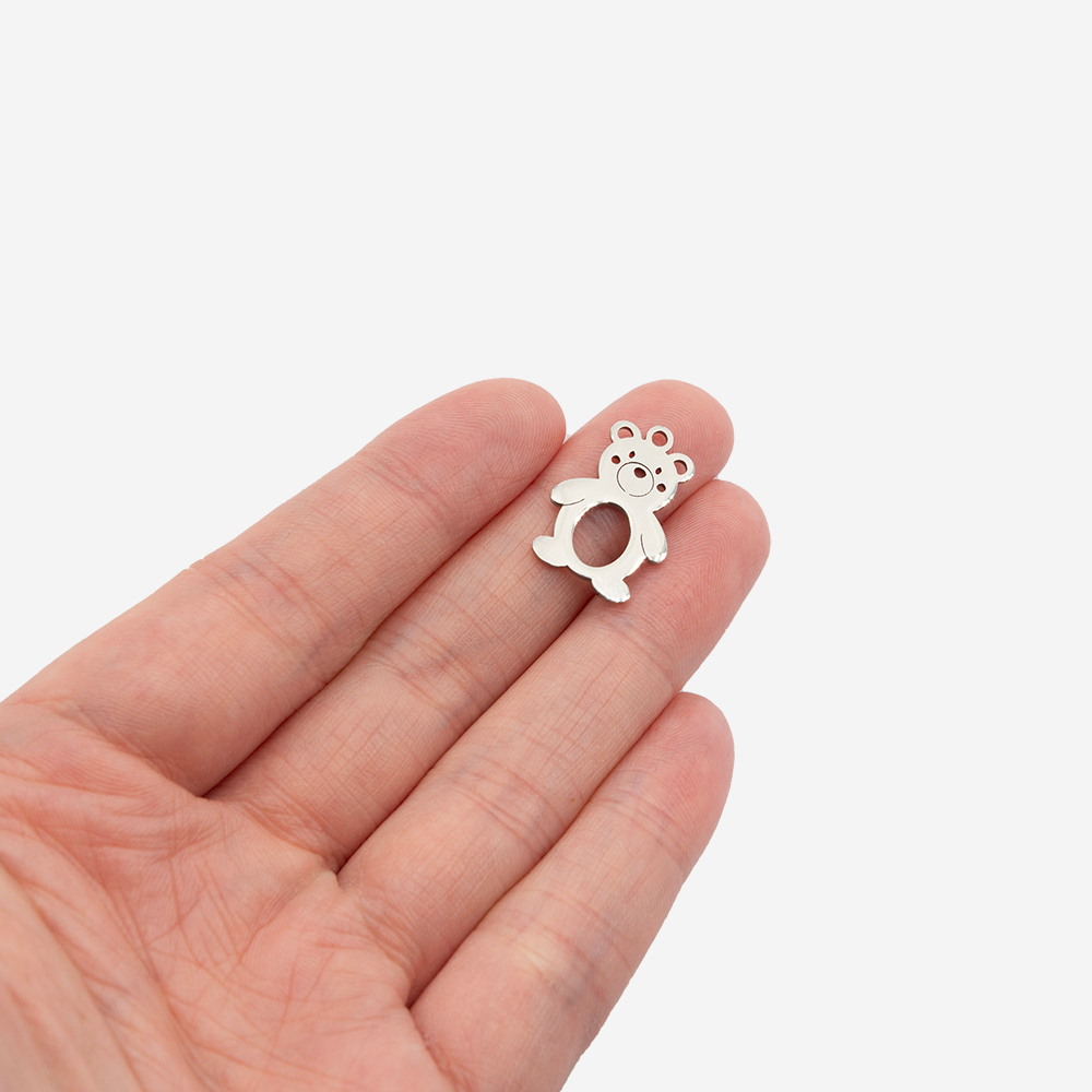 Подвеска "Медвежонок" 19,5*13,5мм, сталь без покрытия