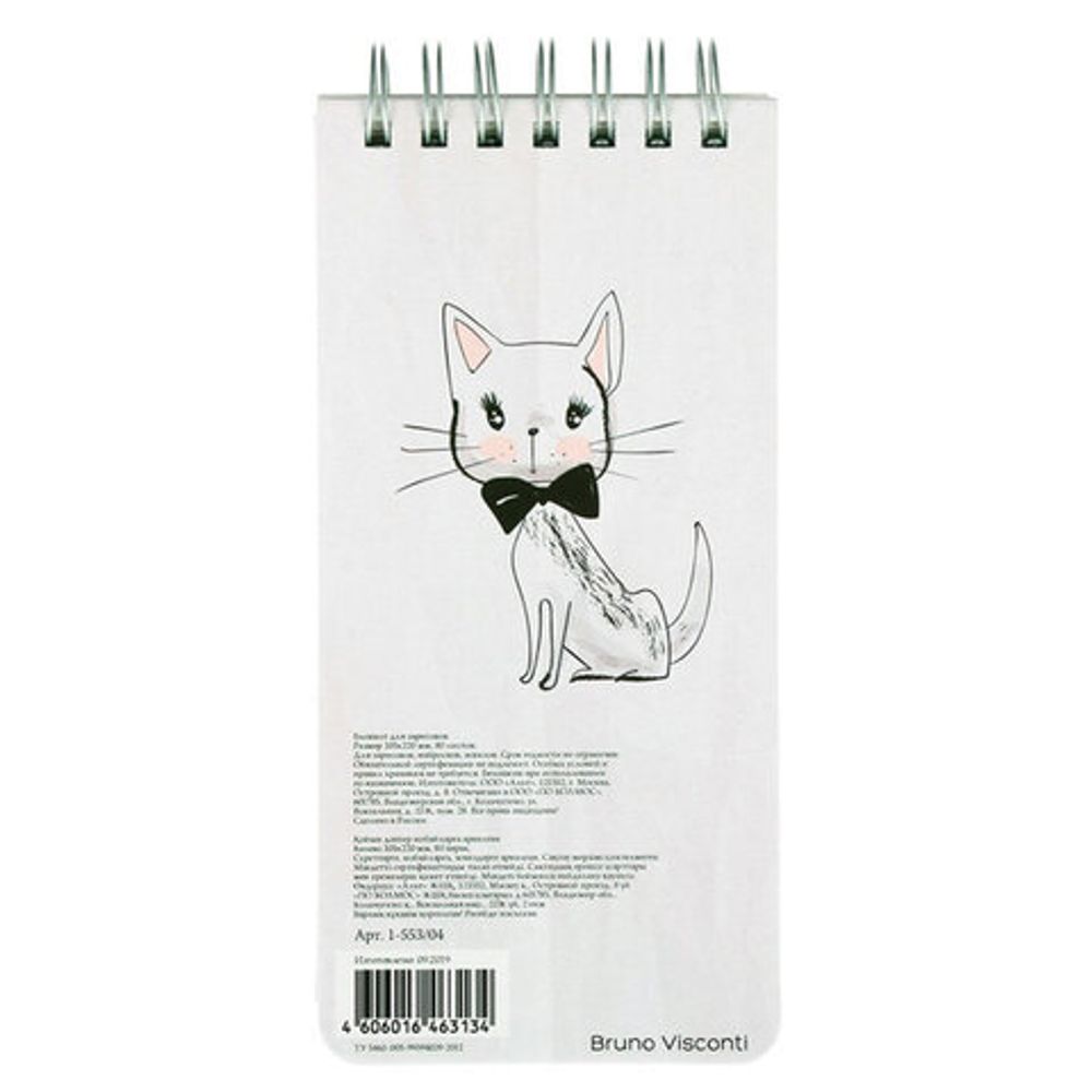 Скетчбук, белая бумага 160 г/м2, 105х220 мм, 80 л., гребень, "МИКС", 1-553/04