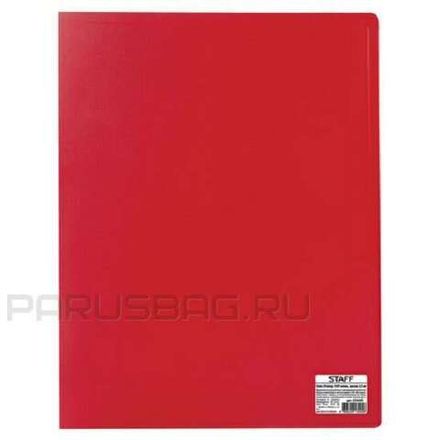 Папка с 20 вкладышами, Staff эконом, 500мкм, корешок 10мм, красная