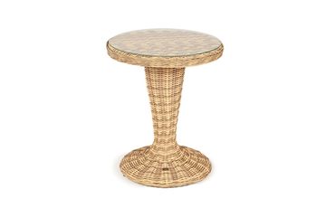 "Леванте" стол круглый из искусственного ротанга, цвет соломенный