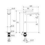 Смеситель для умывальника Aqueduto LINHA L, шлифованное золото