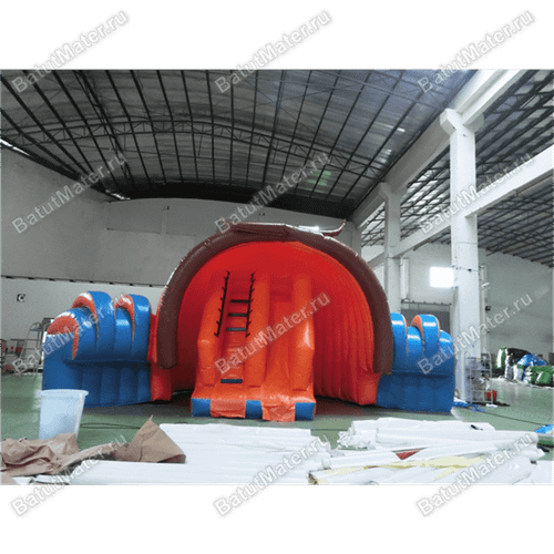 Коммерческий надувной батут с крышей "Рожок"