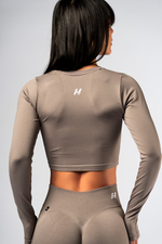 Рашгард Seamless Long-Sleeve Top POWER 892 LIGHT BROWN ASH