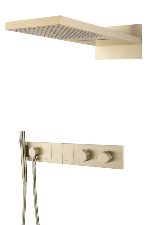 Boheme Встроенная душевая система ZODIAC с термостатом, трехпозиционная Matt Gold
