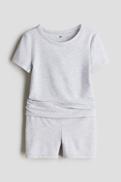 H&M Комплект топ и шорты, светло-серый