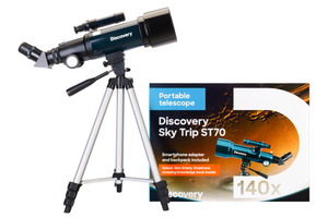 Телескоп Levenhuk Discovery Sky Trip ST70 с книгой Космос. Непустая пустота и держателем для смартфона