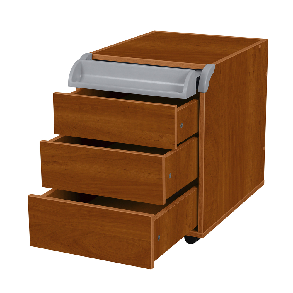 Тумба Дэми на колёсиках с 3 ящиками и органайзером для канцелярии (ТУВ.08)