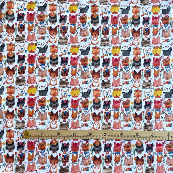 Остаток 0.85 м. ЦВЕТНЫЕ МИНИ КОТИКИ, 100% хлопок, Handmade Fabrics 4