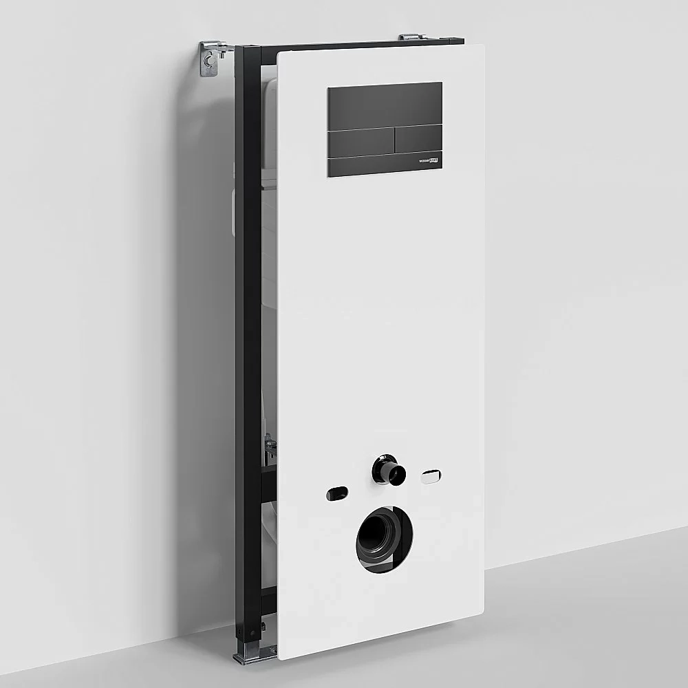 Инсталляция для унитаза WasserKraft Abens 20TLT.010.ME.WH.MB04 с черной матовой кнопкой