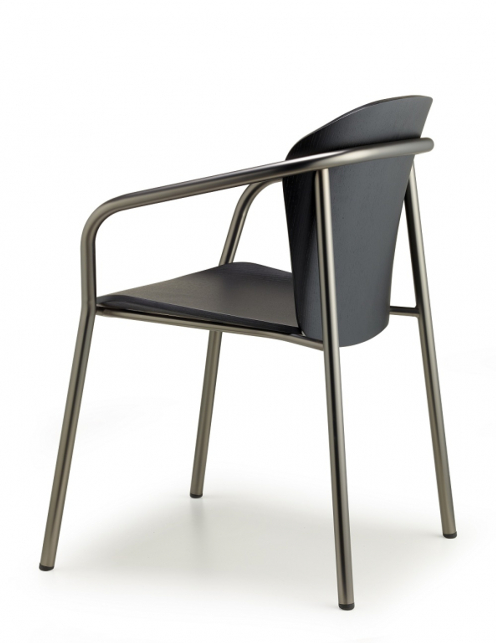 Кресло деревянное Scab Design Finn Metal Wood, черный матовый никель, черный ясень