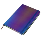 Записная книжка, А6, Alingar, 7БЦ, ПВХ (голография), на резинке, клетка, 96 л., "Хамелеон", фиолетовый