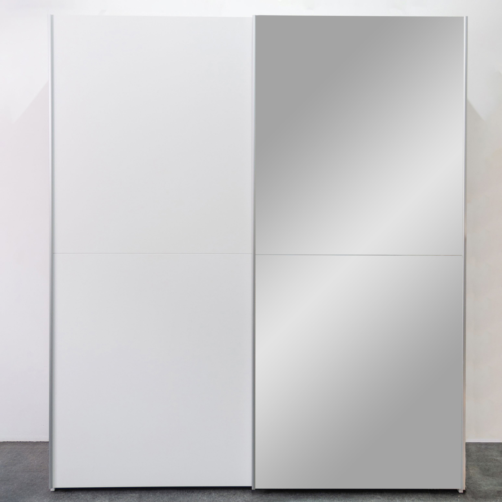 Шкаф купе 170х60х196, Муро, для одежды, с зеркалом, с раздвижной системой Hettich TopLine L, белый, Dipriz