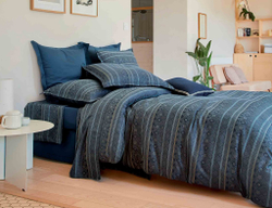 Постельное белье 2 спальное евро Blanc des Vosges Allegro Bleu Corinthe Франция