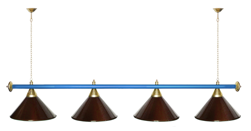 Лампа STARTBILLIARDS 4 пл. (плафоны зеленые,штанга золотая,фурнитура золото)