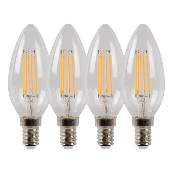 Лампа светодиодная диммируемая Lucide E14 4W 2700K прозрачная 49023/14/60
