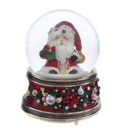 GAEM Фигурка декоративная "Дед Мороз" в стекл шаре (муз,движ, АААх3,н/п), D 10 см, L10,5 W10,5 H14 см