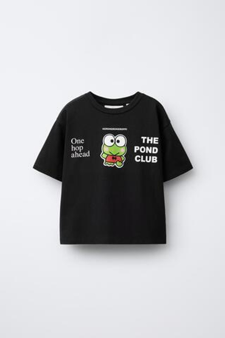 ZARA ФУТБОЛКА KEROPPI © SANRIO, ЧЕРНЫЙ
