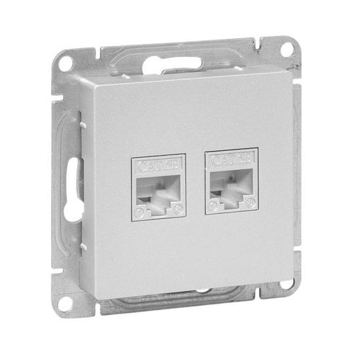 Механизм розетки RJ45 (cat6), алюминий Эпика EKF